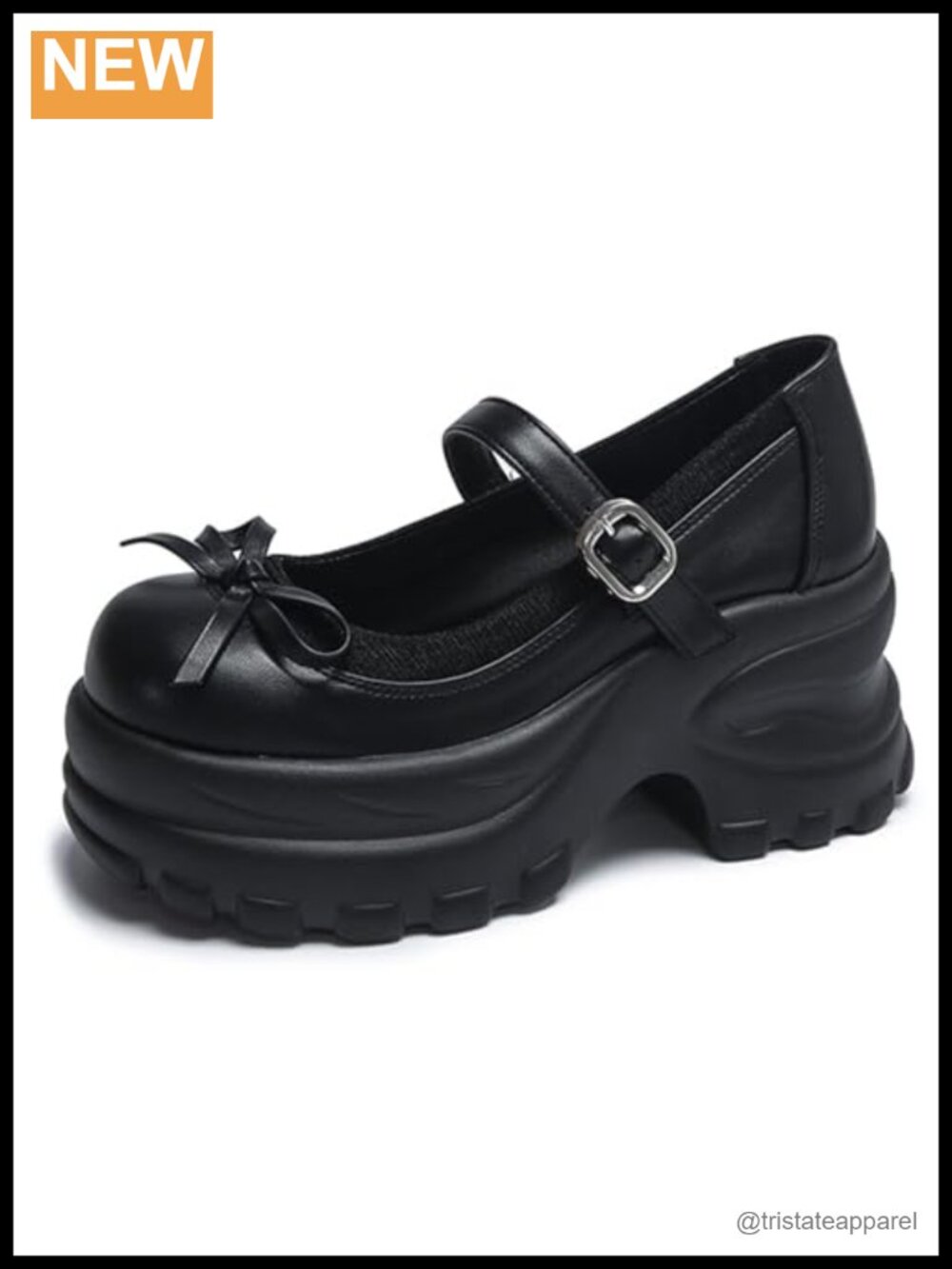 Platform Mary Jane Shoes Chunky Heel Round Toe Ankle Strap Non-Slip Walking